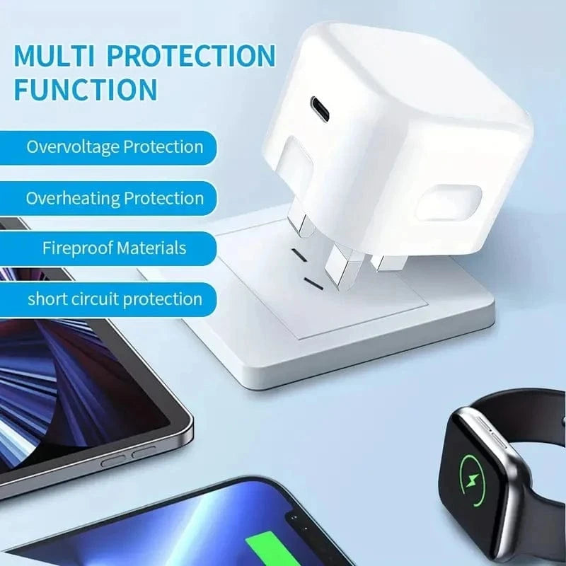 Zengo UK USB C Charger For iPhone 15 14 13 Pro QC3.0 Quick Charge PD 25W Type C Fast Charging Travel Wall Charger Power Adapter