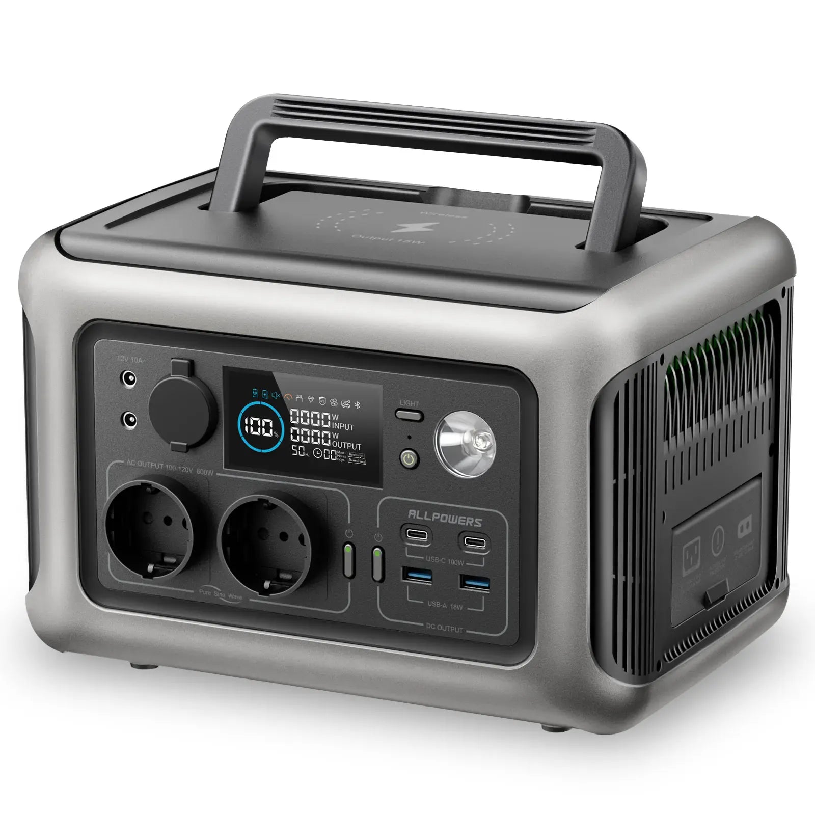 Zengo R600 Only / france / UK ALLPOWERS R600 Portable Powerstation with Solarpanel (Optional)，299Wh 600W LiFePO4 Battery for Home Backup Outdoors Camping RV