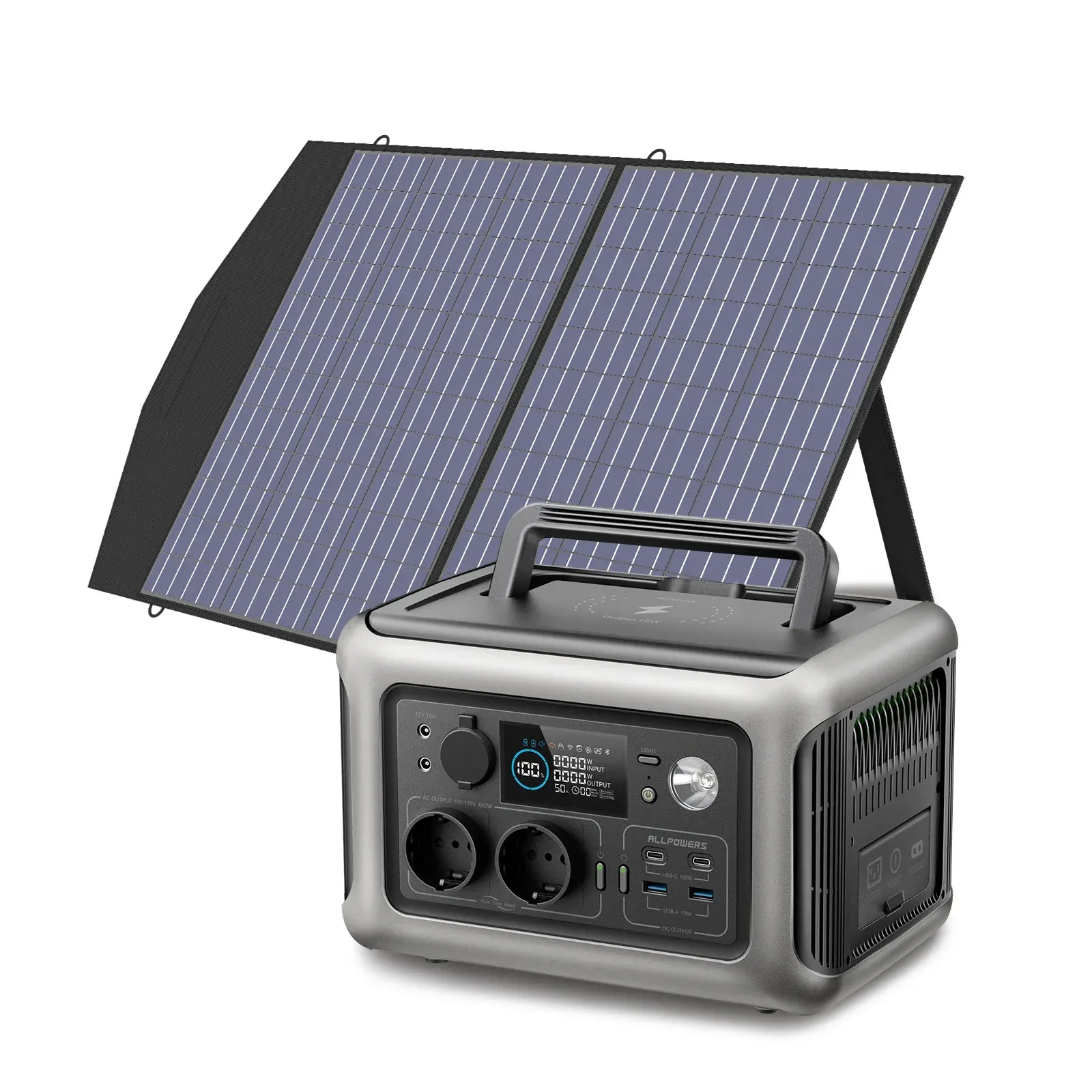 Zengo R600 with 100W / france / UK ALLPOWERS R600 Portable Powerstation with Solarpanel (Optional)，299Wh 600W LiFePO4 Battery for Home Backup Outdoors Camping RV